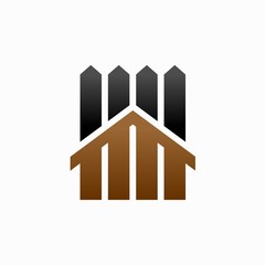 Canvas Print - fence logo design, wooden house icon