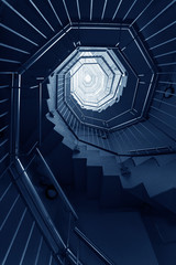 Poster - Spiral staircase. Architecture abstract background pattern