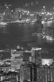 Fototapeta Miasta - Aerial view of Hong Kong city at night