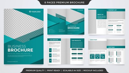 set of bifold brochure template design with abstract style and modern concept