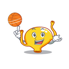 Poster - Gorgeous bladder mascot design style with basketball