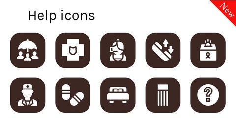 Sticker - Modern Simple Set of help Vector filled Icons