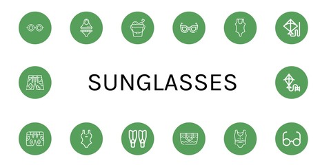 Poster - sunglasses icon set