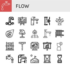 Poster - flow simple icons set