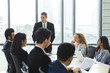 © eakgrungenerd - Group of business people sitting listen and present reviews in meeting room, leadership present, business teamwork partner concept.