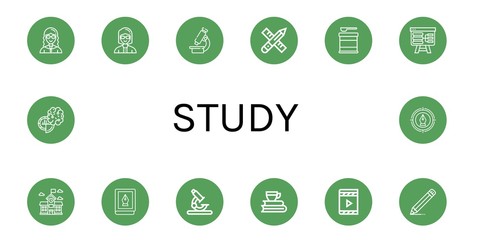 Sticker - Set of study icons