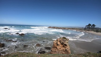 Wall Mural - Time lapse of beach and rocks on the north coast of california