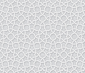 Wall Mural - Arabesque Star Pattern with Grunge Light Grey Background, Vector Illustration