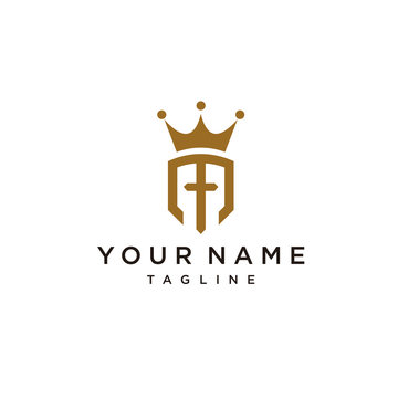 m and t king logo design. premium letter m logo design. luxury linear creative monogram.