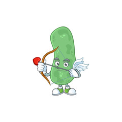 Poster - Charming picture of enterobacteriaceae Cupid mascot design concept with arrow and wings