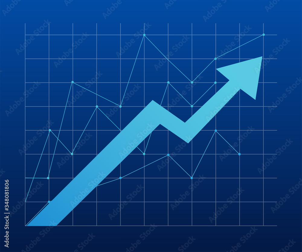 High Potential Rising Graph Diagram rising. Diagram, graph growth. Vector chart. Stock vector ...
