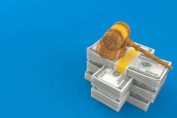 Poster - Gavel on stack of money