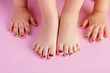 © Данияр Айбеков - Manicured girl's nails on fingers and toes. Flat lay