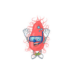 Sticker - Mascot design concept of escherichia wearing Diving glasses