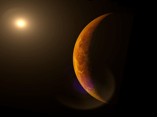 Wall Mural - venus at sunrise with bright sun