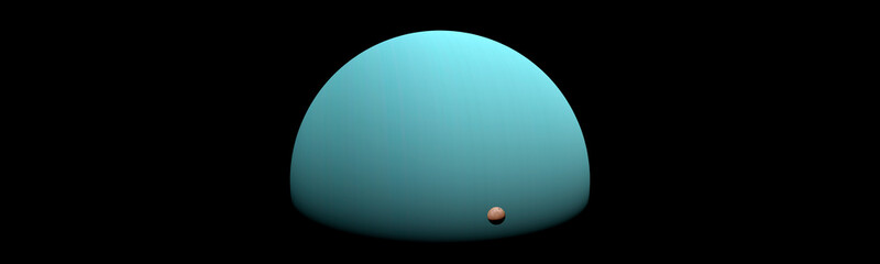 Wall Mural - uranus orbiting with moons