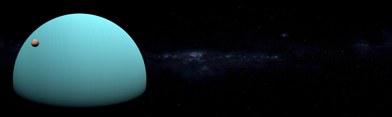 Wall Mural - uranus orbiting with moons