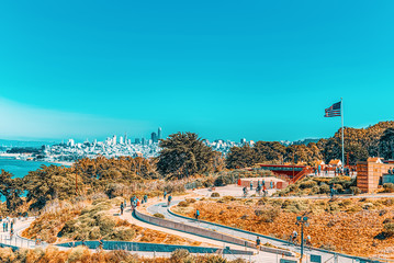 Sticker - Panoramic view of the San Francisco city.