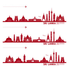 Fototapete - Sri Lanka travel destination grand vector illustration. 