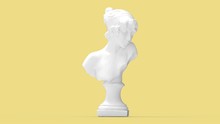 3D Rendering Of A Bust Isolated Woman Statue Old Ancient Studio Background