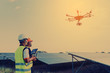 © only_kim - Engineer inspect and checking solar panel by Drone at solar power plant