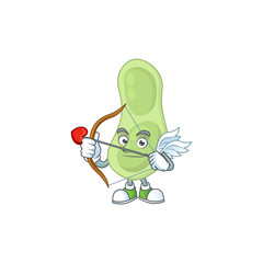 Sticker - Charming picture of staphylococcus pneumoniae Cupid mascot design concept with arrow and wings