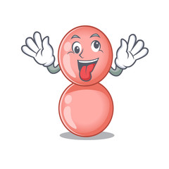 Sticker - A cartoon design of neisseria gonorrhoeae having a crazy face