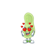 Canvas Print - Charming staphylococcus pneumoniae cartoon character with a falling in love face