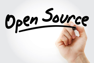 Wall Mural - open source text with marker, concept background