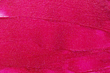Lipstick Smear Sample Texture.  Abstract Colorful Pink Paint Brush And Strokes. - Image
