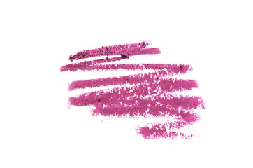 Wall Mural - Сosmetic lipstick pencil swatch stroke isolated on white. - Image