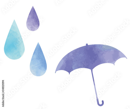 梅雨 傘 雨 雫 水彩風 イラスト Stock Vektorgrafik Adobe Stock