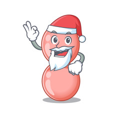 Poster - Neisseria gonorrhoeae Santa cartoon character with cute ok finger