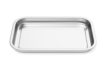 Wall Mural - Steel baking or food tray isolated on white