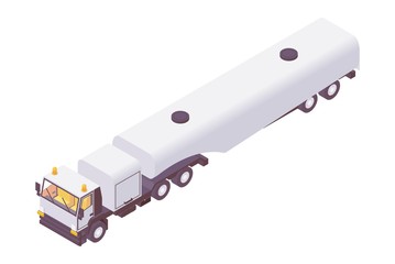 Wall Mural - Isometric aviation fuel truck. Plane refueling lorry tanker.