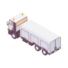 Wall Mural - Isometric aircraft loading truck. Catering and cabin cleaning trucks.