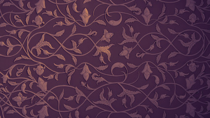 Wall background abstract pattern with flowers