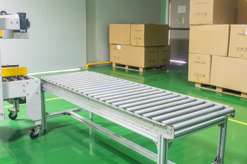 Wall Mural - roller conveyor, Production line conveyor roller transportation objects.