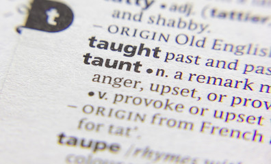 taunt word or phrase in a dictionary.