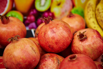 Canvas Print - Close up pomegranate at fruit shop 