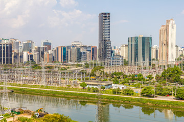 Poster - View of Sao Paulo and the river, Brazil