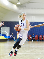 Girl play basketball