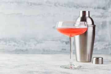 Pink Raspberry Cocktail in drink glass