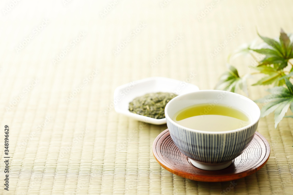 緑茶　Japanese green tea - obrazy, fototapety, plakaty 