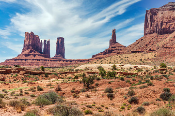 Wall Mural - monuments north of monument valley eagle mesa navajo nation utah usa