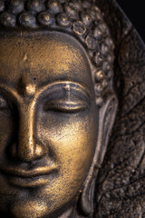 Wall Mural - Head of Buddha image used as amulets of Buddhism religion.