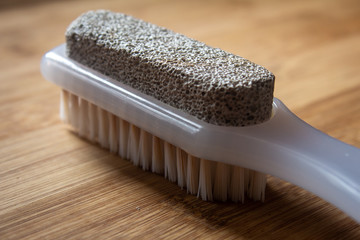 Close view of pumice stone used for foot care.