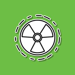 Wall Mural - Nuclear energy sticker icon. Simple thin line, outline vector of ecology icons for ui and ux, website or mobile application