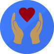 © Dshnrgc - Charity vector icon hands and heart on blue background