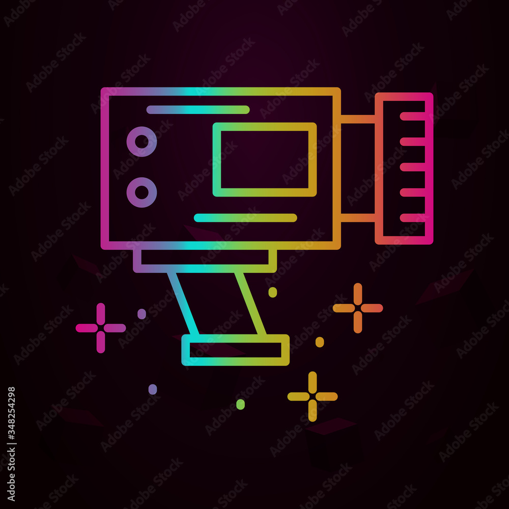 Fame camera video nolan icon Simple thin line, outline vector of fame ...